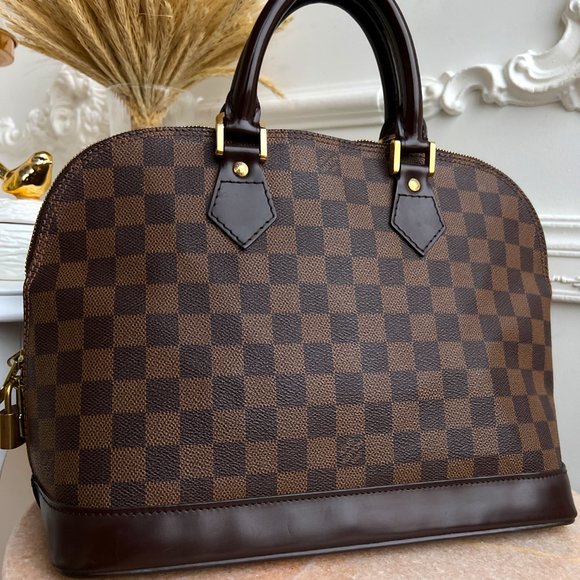 Authentic Louis Vuitton Alma PM Damier Ebene Satchel Bag FL0034 B0854 - Picture 5 of 16